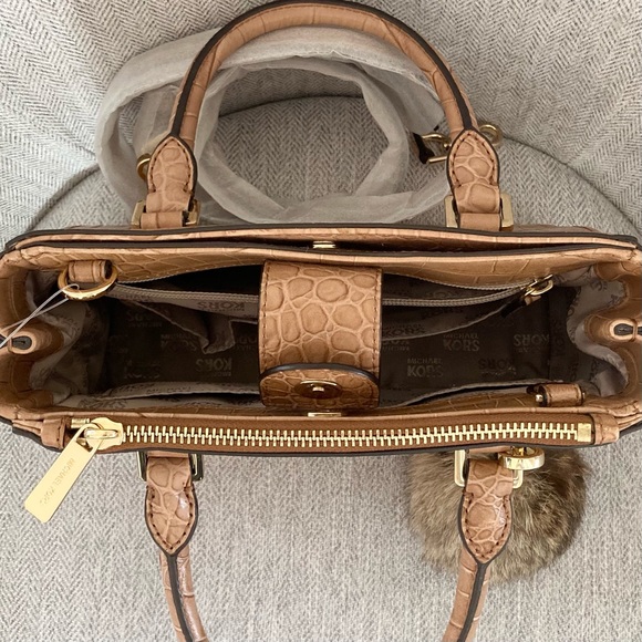 Michael Kors Kellen Satchel Croc Embossed Bag - Picture 8 of 11